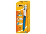 BALPEN BIC 4-KLEUREN GRIP - Medium punt Blauwe houder met grip