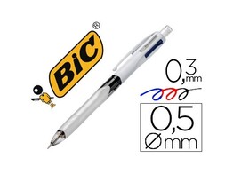 BALPEN BIC 3-KLEUREN   Fijnstifthouder 0.7 mm Blauw / Rood / Zwart / 07 HB