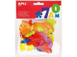 SCHUIMRUBBER VORMEN - LETTERS Gekleurd Apli - set 104 stuks