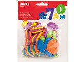 SCHUIMRUBBER VORMEN - CIJFERS Gekleurd Apli - set 120 stuks