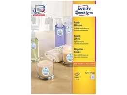 ETIKETTEN LASER - Etiket rond dia. 40 mm Avery - 24 etiket / A4 - Doos 100 vel