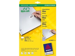 ETIKETTEN AFNEEMBAAR - Etiket 17.8 x 10 mm Avery - 270 etiket / A4 - Doos 25 vel