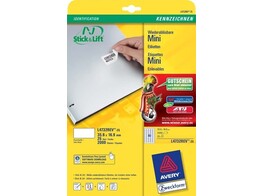 ETIKETTEN AFNEEMBAAR - Etiket 35.6 x 16.9 mm Avery - 80 etiket / A4 - Doos 25 vel