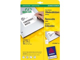 ETIKETTEN AFNEEMBAAR - Etiket 99.1 x 139 mm Avery - 4 etiket / A4 - Doos 25 vel