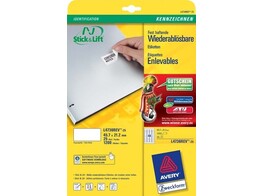 ETIKETTEN AFNEEMBAAR - Etiket 45.7 x 21.2 mm Avery - 48 etiket / A4 - Doos 25 vel