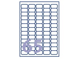ETIKETTEN Transparant - Etiket 38.1 x 21.2 mm Avery - 65 etiket / A4 - Doos 25 vel - LASER