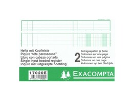 REGISTER 2 Kolom / 1 blz   Uitkapping Exacompta - Vertical Din A4 - 80 blz