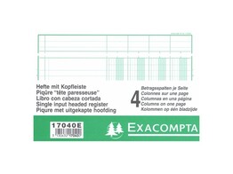 REGISTER 4 Kolom / 1 blz   Uitkapping Exacompta - Vertical Din A4 - 80 blz