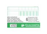 REGISTER 6 Kolom / 1 blz   Uitkapping Exacompta - Vertical Din A4 - 80 blz