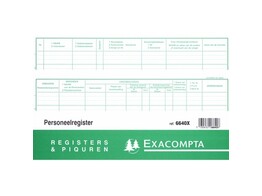 REGISTER   Personeelsregister   Exacompta - Horizontaal Din A4 - 22 blz