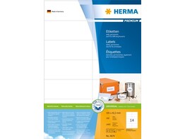 ETIKETTEN PREMIUM 4674 - Ft. 105 x 42.3 mm HERMA - Doos 100 blad A4 - 14 etiket / blad