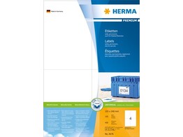 ETIKETTEN PREMIUM 4676 - Ft. 105 x 148 mm HERMA - Doos 100 blad A4 - 4 etiket / blad