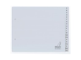 INDEX A-Z GRIJS PLASTIEK 1/2 A4 Kangaro - 20 VERDELINGEN