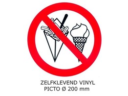 PICKUP VINYL STICKER    Verboden toegang voeding   PICTO - Ft. dia. 200 mm