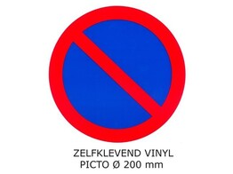 PICKUP VINYL STICKER    Beperkt stopverbod   PICTO - Ft. dia. 200 mm