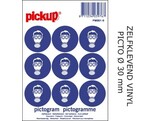 PICKUP VINYL STICKER    Gasmasker verplicht   PICTO - Ft. dia. 30 mm - Set 9