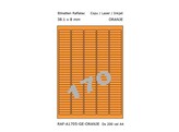 ETIKETTEN RAFLATAC A170-5 - Ft. 38.1 x 8 mm Oranje - 170 etiket / vel A4 - Doos 200 vel