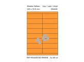 ETIKETTEN RAFLATAC HG16-2B - Ft. 105 x 33.9 mm Oranje - 16 etiket / vel A4 - Doos 200 vel
