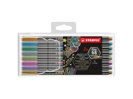 VILTSTIFT PEN 68 - Metallic - Set 8 Stabilo - Viltpunt 1.4 mm