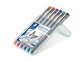 FINELINER PIGMENT 308 - Color - 0.3 mm - set 6 Staedtler - Pigment inkt - Staedtler box