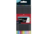 POTLOOD   Black edition   - 6 neon / 6 pastel Faber-Castell - Karton doos