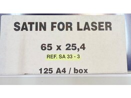 ETIKETTEN SATIJN TEXTIEL - Ft. 65 x 25.4 mm WIT - 33 etiket / vel A4 - Doos 125 vel