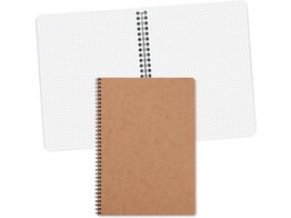 SCHRIFT SPIRAAL 95 x 140 mm   Age Bag   - Geruit Clairefontaine - 50 blad - Kaft Tabac