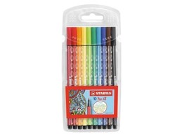 VILTSTIFT PEN 68 - Etui 10 kleuren Pastel   Neon Stabilo - Viltpunt 1 mm