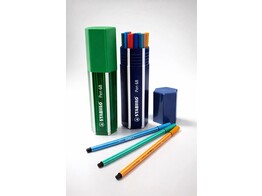 VILTSTIFT PEN 68 - Piggy Twin Box 20 kleuren Stabilo - Viltpunt 1 mm