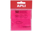 TRANSPARANTE NOTES - Ft. 75 x 75 mm - Neon roze Apli - Blok x 50 vel - Neon Roze Transparant