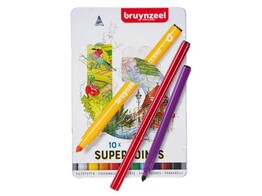 VILTSTIFT Super points - Set 10 colors Bruynzeel - Metalen doos