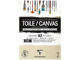 TEKENBLOK   Toile / Canvas   A3 - 210 gr - Naturel Clairefontaine - Olie   Acryl - 10 vel