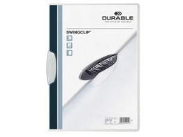 KLEMMAP SWINGCLIP transaparant - Klem wit Durable - Din A4 - tot 30 vel