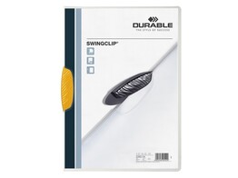 KLEMMAP SWINGCLIP transaparant - Klem geel Durable - Din A4 - tot 30 vel