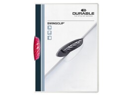 KLEMMAP SWINGCLIP transaparant - Klem bordeaux Durable - Din A4 - tot 30 vel