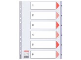 INDEX 1-6 GRIJS PLASTIEK A4   VOORBLAD