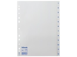 INDEX 1-12 PP - Din A4 - Wit Esselte - Economy uitvoering