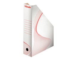 TIJDSCHRIFTENHOUDER KARTON Wit - Rood Esselte BOXY - Breedte 80 mm