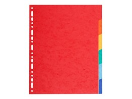 VERDEELKAARTEN KARTON 6 Tabs - MAXI A4 Felle kleuren - 220 gr