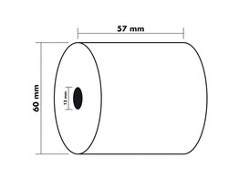 PAPIERROL 57 mm / 60 / 12  -  THERMISCH Exacompta 40342E - Lengte 44 M