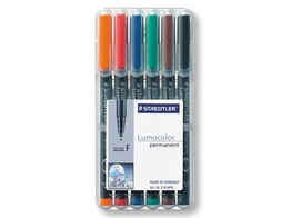 STIFT   LUMOCOLOR 318   - Set 6 Staedtler - Permanent marker - Fijne punt 0.6 mm