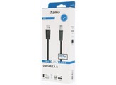 USB KABEL - USB A MALE naar USB B MALE - 2.0 Hama - Zwart - Lengte 3 M
