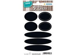 STICKERS -   Zwart / Krijtstift   - Ovalen Herma Decor Blister - Set 2 vellen