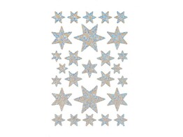 ETIKETTEN DECOR - Ster 6 aren irisfolie zilver   Herma Decor Blister  